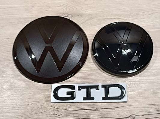 Golf 8 GTD Emblem Logo Schwarz