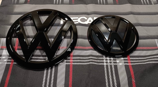 VW T6 Emblem-Set Schwarz glänzend