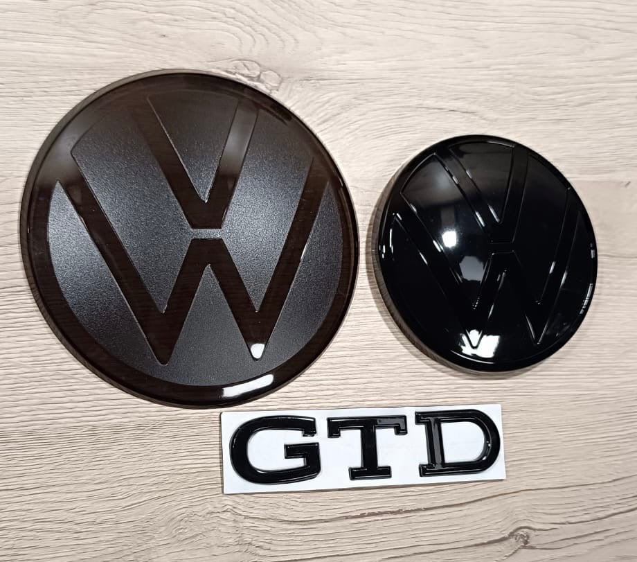 Golf 8 GTD Emblem Logo Schwarz