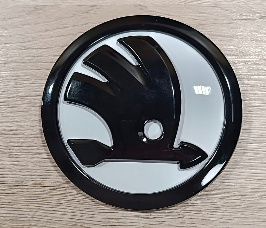 Skoda 100mm Emblem Logo Schwarz Weiß