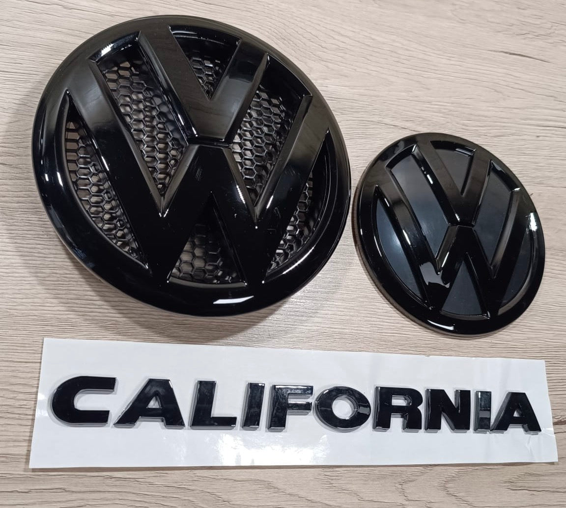 VW T5 Facelift California Emblemset Schwarz glänzend