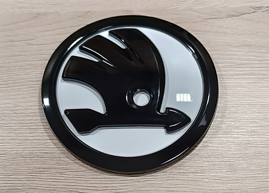 Skoda 100mm Emblem Logo Schwarz Weiß