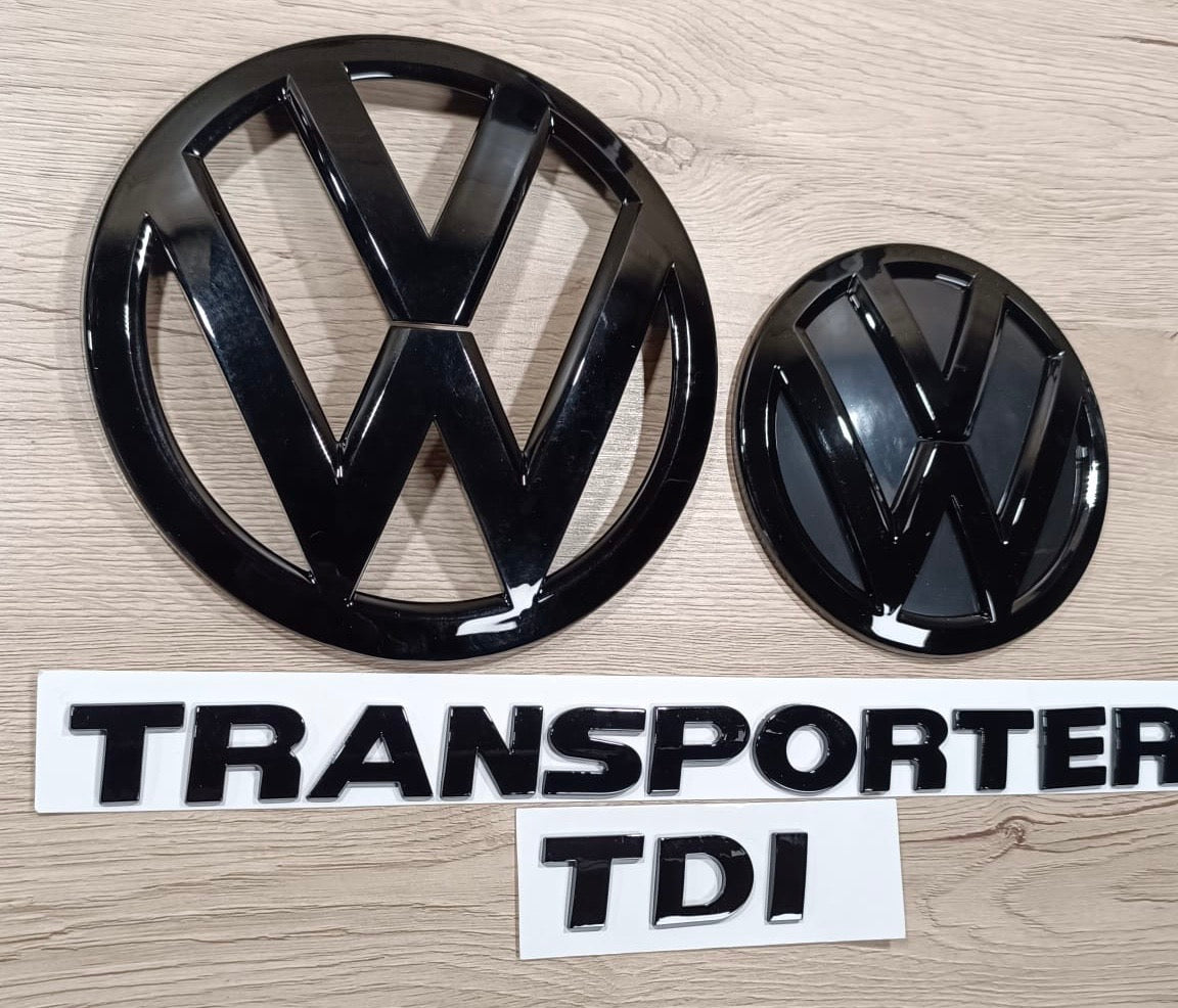 VW T6.1 Transporter TDI Emblemset Schwarz glänzend