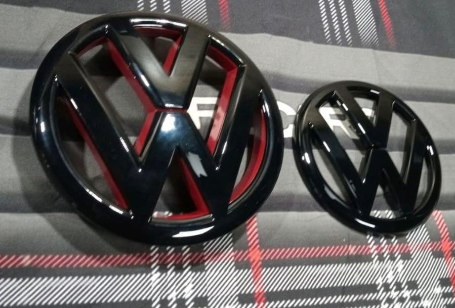 Golf 6 Emblem-Set rot schwarz