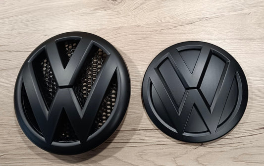 VW T5 Facelift Emblem-Set Schwarz matt