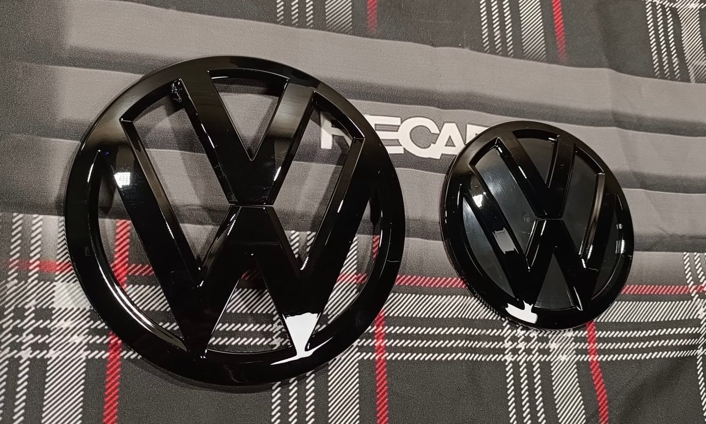 VW T6 Emblem-Set Schwarz glänzend