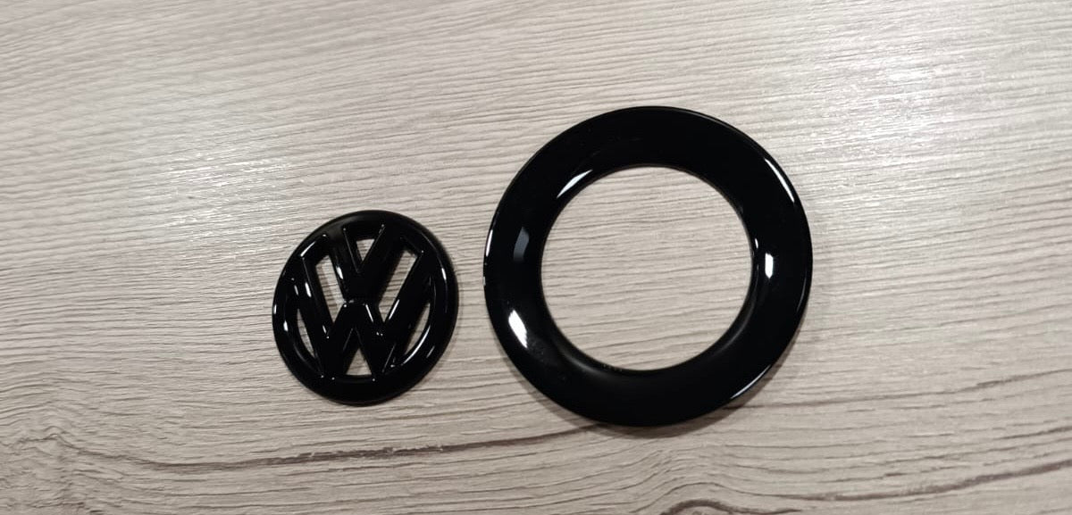 VW T5 Lenkrad Emblem schwarz 2.teilig