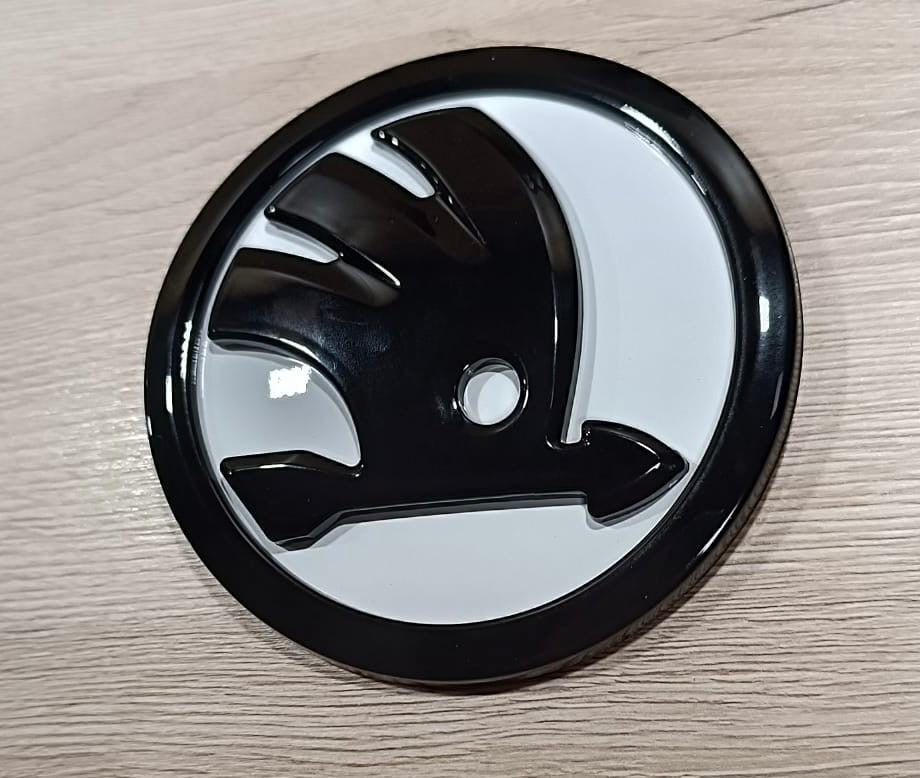 Skoda 100mm Emblem Logo Schwarz Weiß