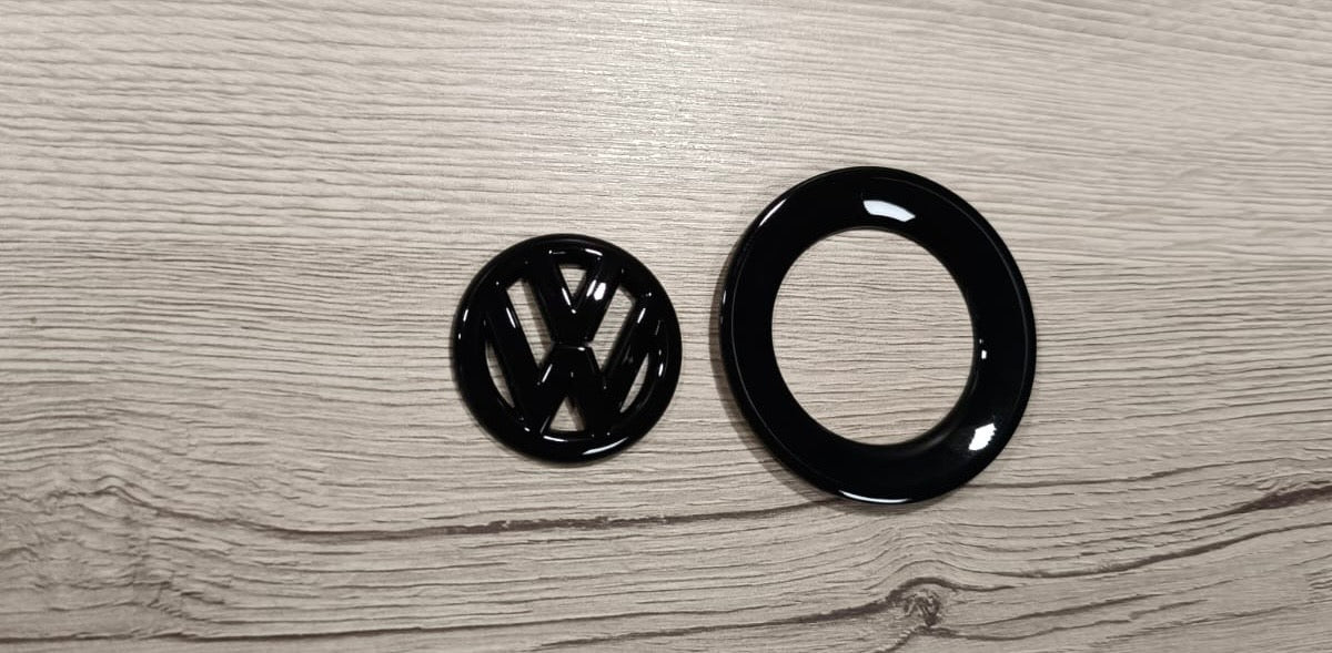 VW T5 Lenkrad Emblem schwarz 2.teilig